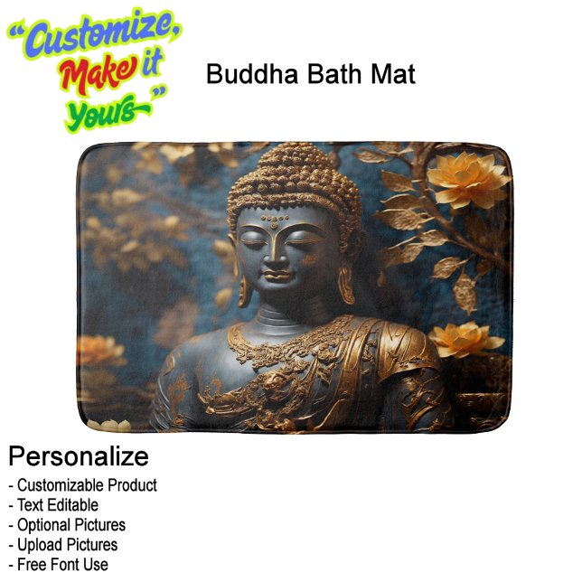 Buddha Calming Relaxing Tranquil Bath Mat Badematte (Buddha Calming Relaxing Tranquil Bath Mat.)