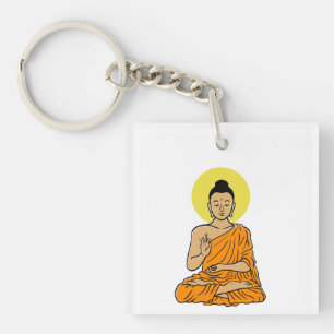 Buddha Cartoon Buddhism.net Acrylic Schlüsselanhän Schlüsselanhänger