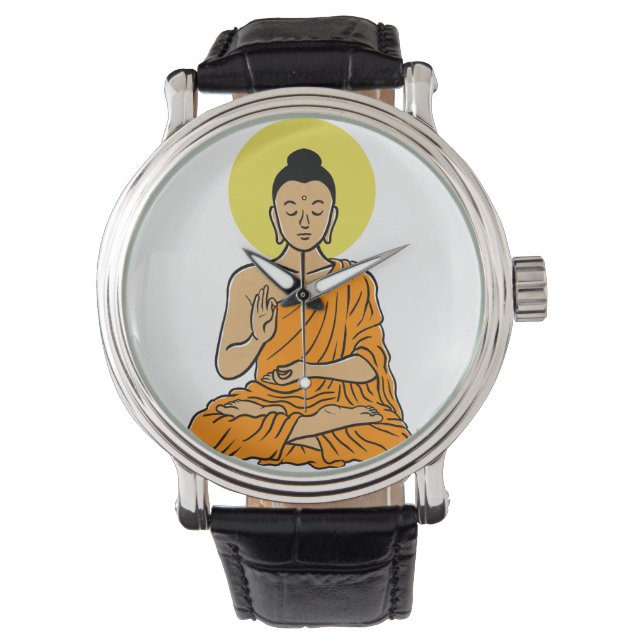 Buddha Cartoon Buddhism.net Armbanduhr (Vorderseite)