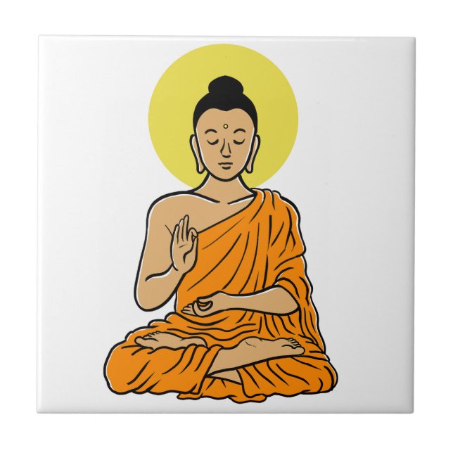 Buddha Cartoon Buddhism.net Fliese (Vorderseite)