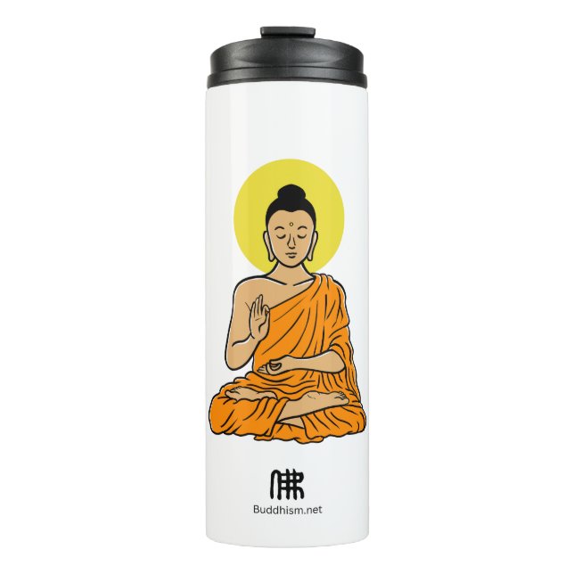 Buddha Cartoon Buddhism.net Thermosbecher (Vorderseite)