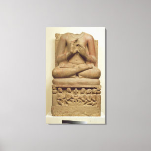Buddha-Carving in der Haltung, a s zu predigen Leinwanddruck
