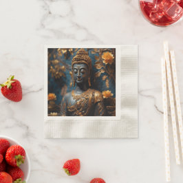 Buddha Coined Cocktail Ecru Papier Napkins Serviette