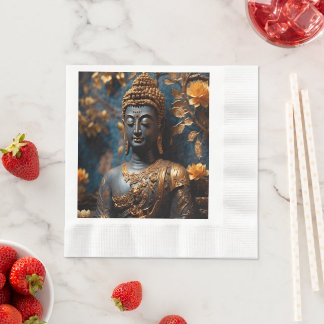 Buddha Coined Luncheon White Paper Napkins  Serviette (Beispiel)