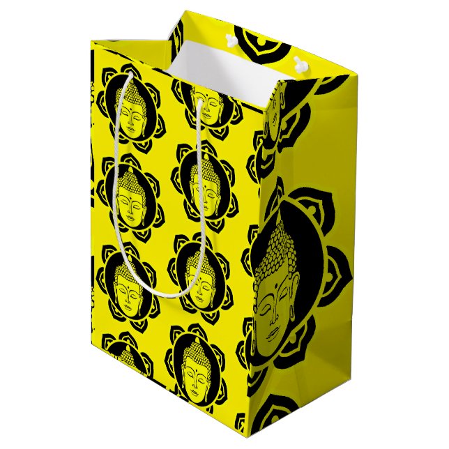 Buddha Decorative Mittlere Geschenktüte (Rückseite Schrägansicht)