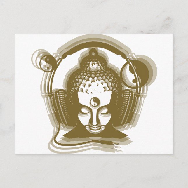 Buddha Deejay Postkarte (Vorderseite)