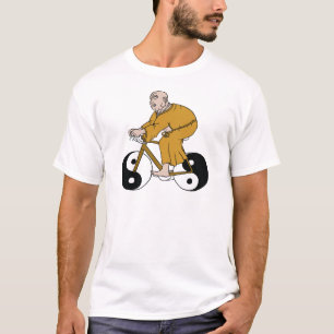 Buddha, der ein Fahrrad mit Yin Yang Rädern reite T-Shirt