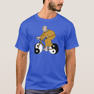Buddha, der ein Fahrrad mit Yin Yang Rädern reite T-Shirt