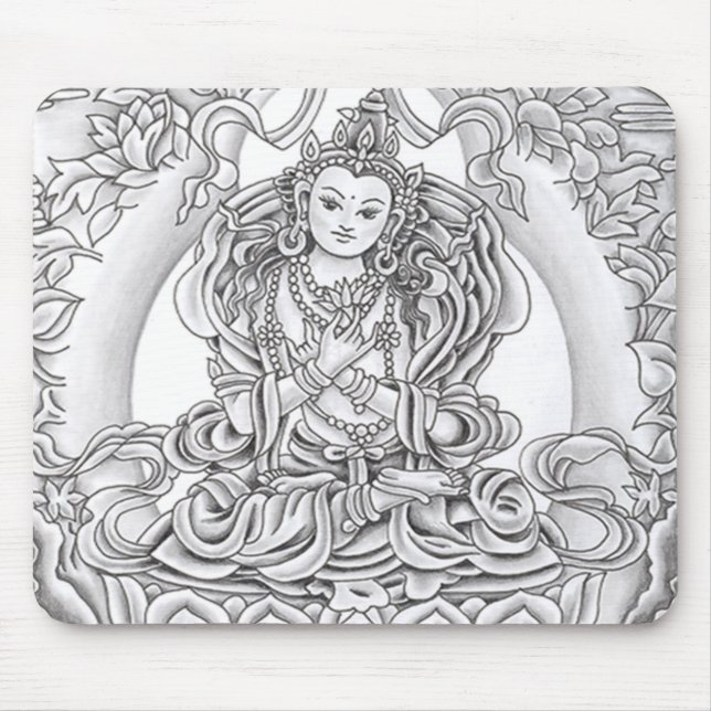 Buddha der Mitleid-Mausunterlage Mousepad (Vorne)