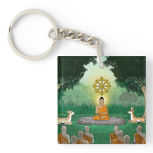 Buddha, Dharma, Sang Acrylic, Schlüsselanhänger