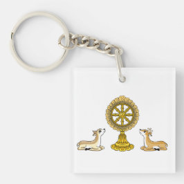 Buddha Dharma Wheel & Deers Schlüsselanhänger