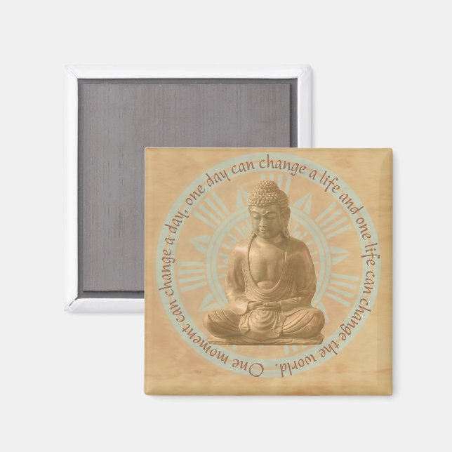 Buddha - Die Welt Mandala verändern Magnet (Vorderseite/Rückseite)
