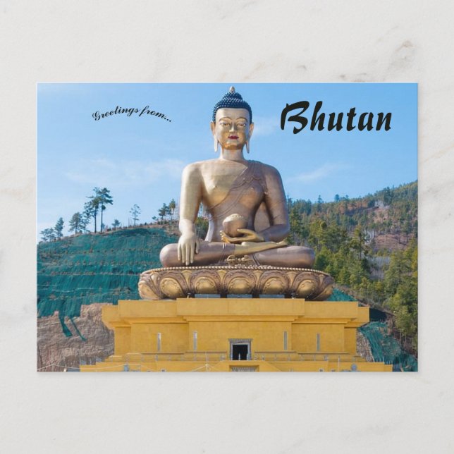 Buddha Dordenma Statue in Bhutan Postkarte (Vorderseite)
