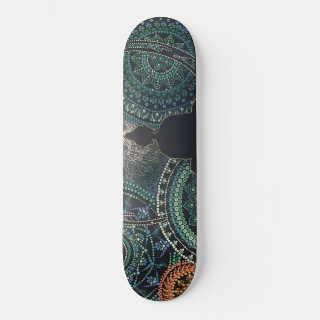 Buddha Dot Art Mandala, Spiritual Art Skateboard (Vorderseite)