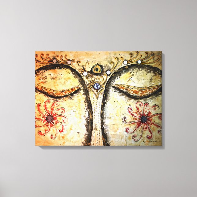 Buddha Eyes Watercolor Canvas Print Leinwanddruck (Vorderseite)