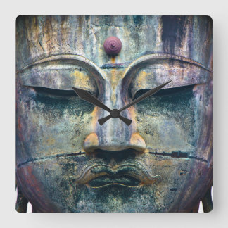 Buddha Face Clock Quadratische Wanduhr