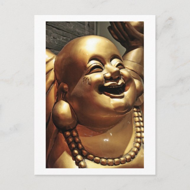 Buddha Face Gold Statue Postkarte (Vorderseite)