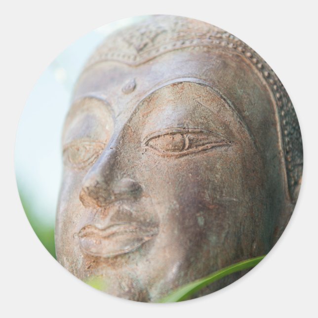 Buddha Face Runder Aufkleber (Vorderseite)