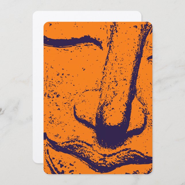 Buddha Face Zen Harmony Buddhahood Orange Einladung (Vorne/Hinten)