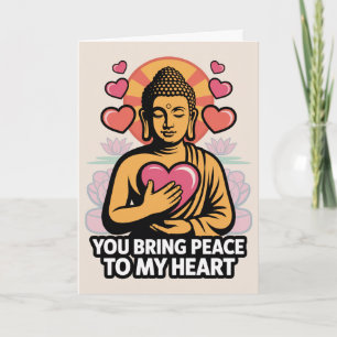 Buddha-Friedens-Herz-Achtsamkeit-Valentinstag-Kart Karte