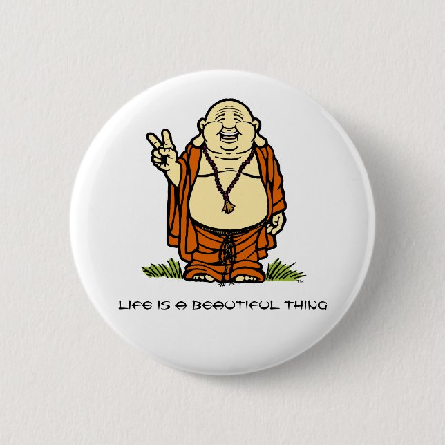 Buddha-Friedensknopf Button (Vorderseite)