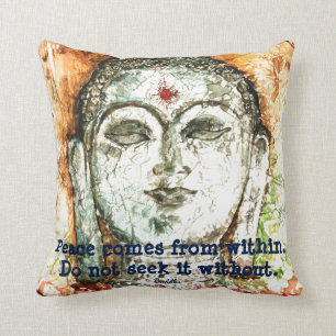 Buddha-Friedenszitat-Aquarell-Kunst-Wurfs-Kissen Kissen