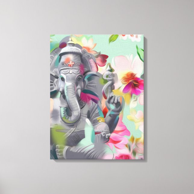 Buddha Ganesha Kunstdruck auf Leinwand (Vorderseite)