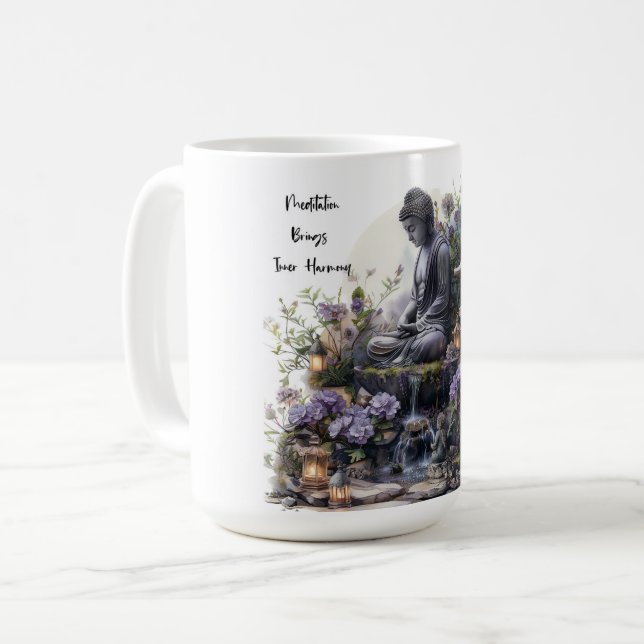 Buddha Garden Tasse Wasserfarbe (Vorderseite Links)