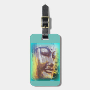Buddha Gesicht grün Gepäckanhänger