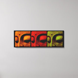 Buddha-Gesichter Triptychon Kunst Leinwand