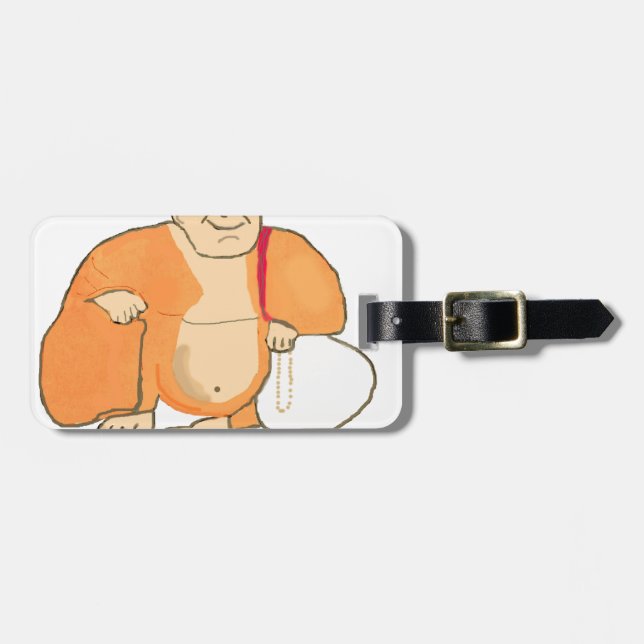 Buddha-Glück-Freude-Frieden Gepäckanhänger (Vorderseite horizontal)