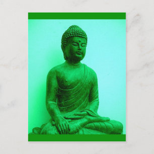 Buddha Green Bronze Statue von Sharles Postkarte