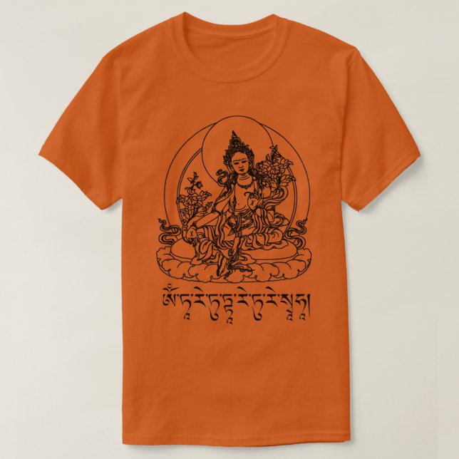 Buddha Green Tara Mantra Tibetischer Buddhismus Va T-Shirt (Design vorne)