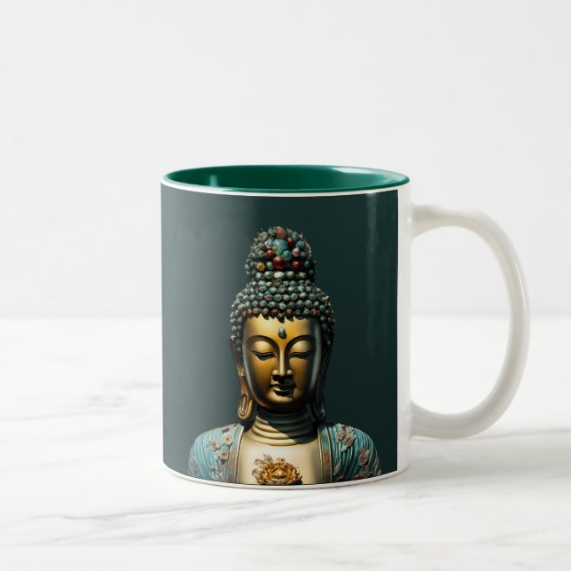 Buddha Guanyin #69 - Buddhistische Shaman-Tasse Zweifarbige Tasse (Rechts)