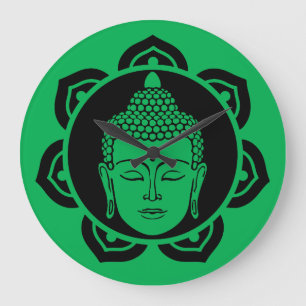 Buddha Head Meditation Pillow Große Wanduhr