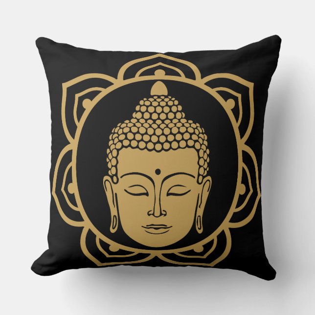 Buddha Head Meditation Pillow Kissen (Vorderseite)