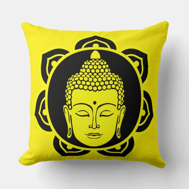 Buddha Head Meditation Pillow Kissen (Vorderseite)