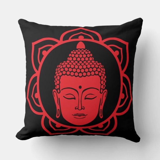 Buddha Head Meditation Pillow Kissen (Vorderseite)