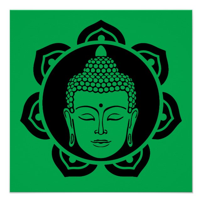 Buddha Head Meditation Pillow Poster (Vorderseite)