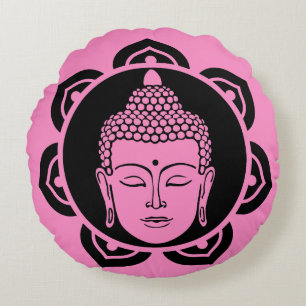 Buddha Head Meditation Pillow Rundes Kissen