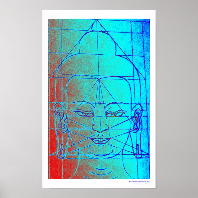 Buddha Head Sketch Poster (Vorne)