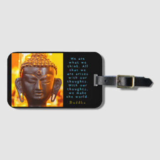 Buddha Head Statue and Quote Gepäckanhänger