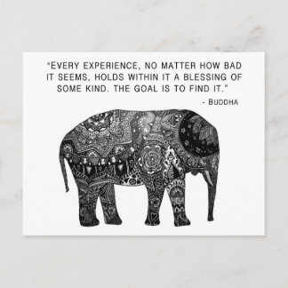 Buddha Henna Wisdom Elephant Postkarte