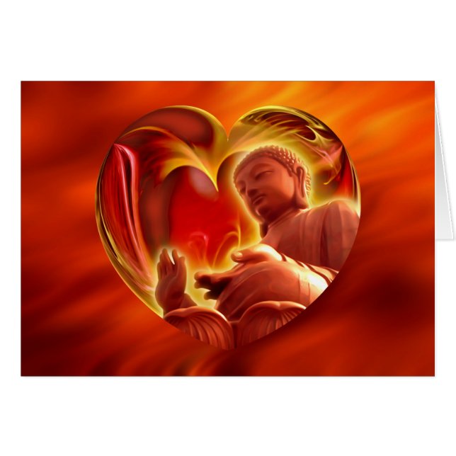 BUDDHA Herz | Feuer rot (Vorderseite (Horizontal))