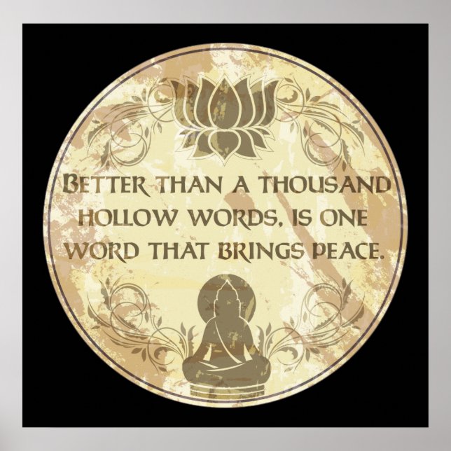 Buddha Hollow Words Poster (Vorne)
