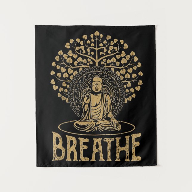 Buddha Idee Yoga und Meditation Wandteppich (Vorderseite)