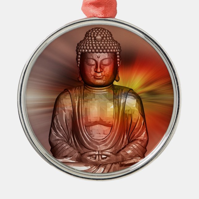 Buddha II Silbernes Ornament (Vorne)