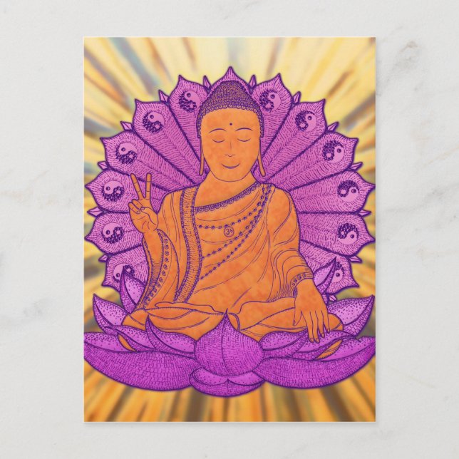 Buddha Illuminated Postkarte (Vorderseite)