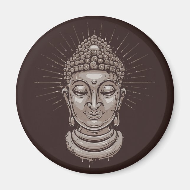 Buddha Illustrationsmagnete Magnet (Vorne)