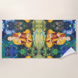 Buddha im Garten Maureen Girard Strandtuch